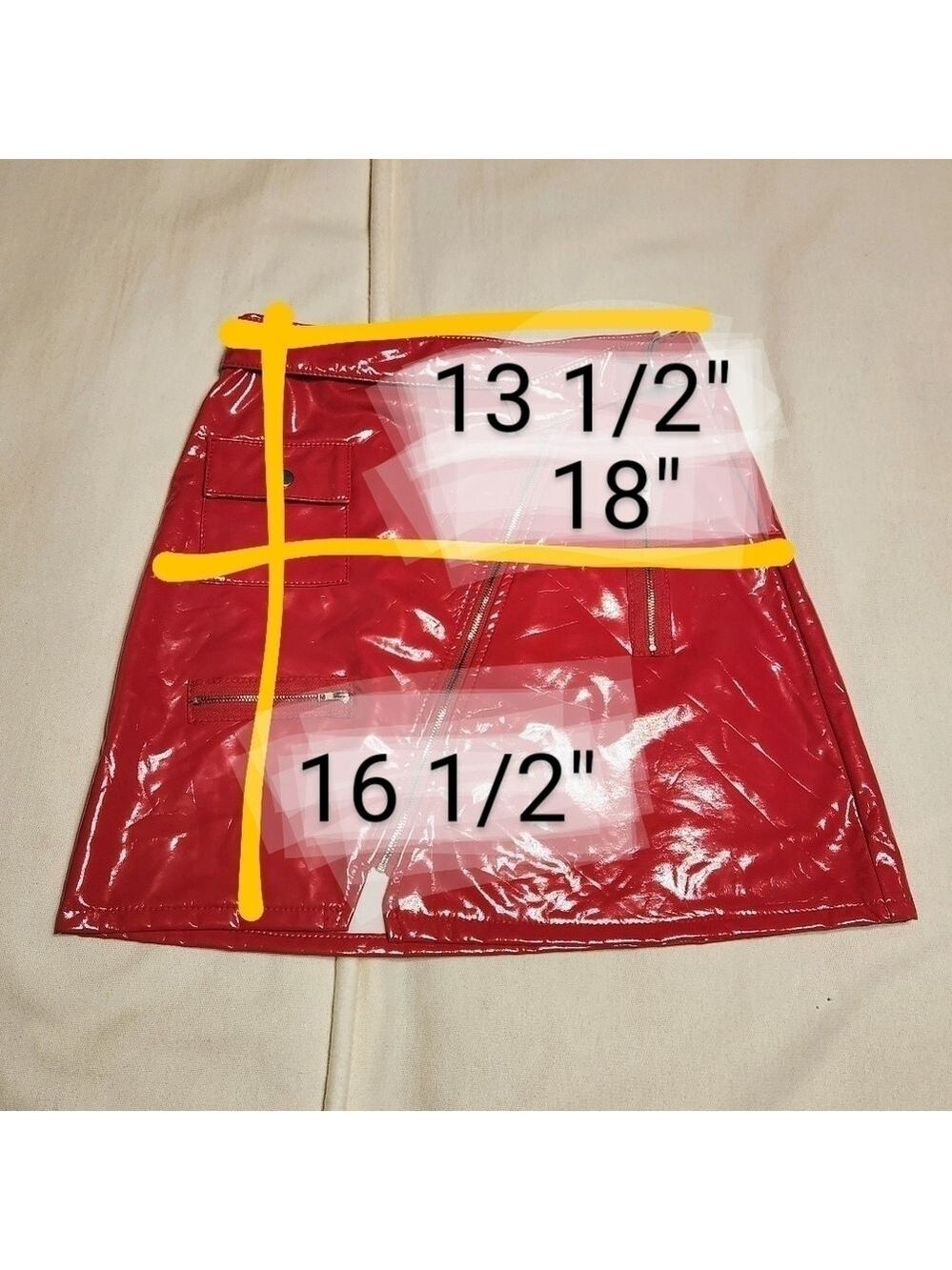 Honeybum Red Faux Leather Mini Skirt XS - Picture 10 of 10